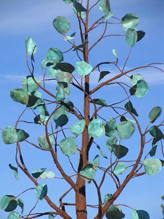 A tree with green leaves on it's branches.